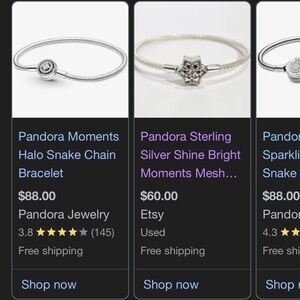 Pandora silver shine bright moments bracelet